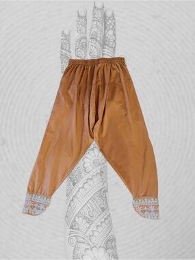 Sohaye by Diners Camel Silk Afghani Dhoti Harem Pants Salwar M